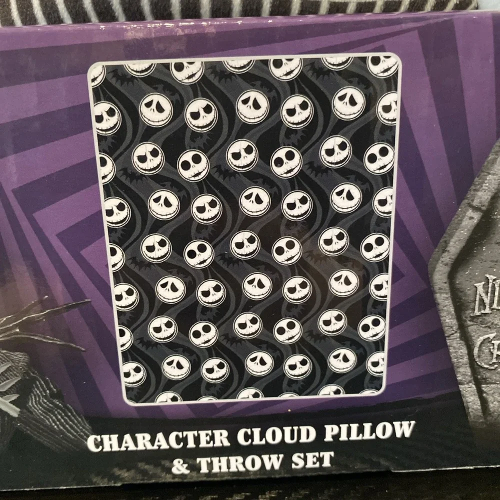 Nightmare Before Christmas Jack Skellington Character Pillow & Throw Blanket Set